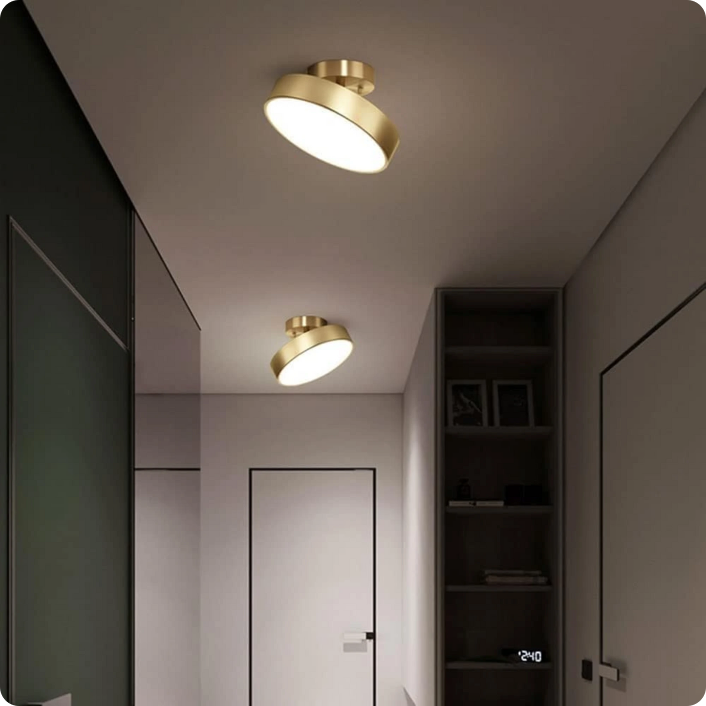 Plafonnier moderne cuivre brossé LED – Lumière chaleureuse et orientable - PlafonnierDeco
