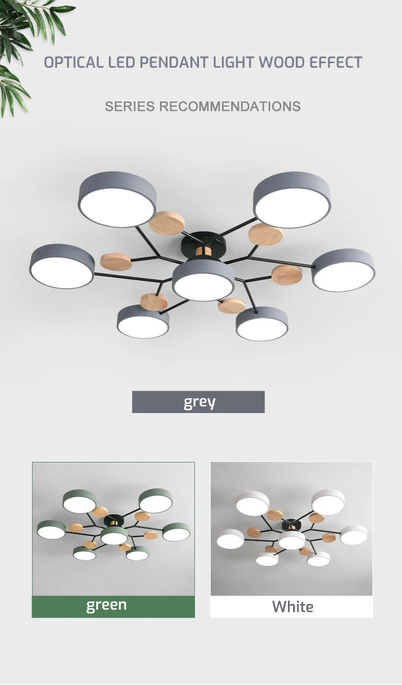 Plafonnier Moderne Design 5 Bras LED | Lumière à 3 Couleurs