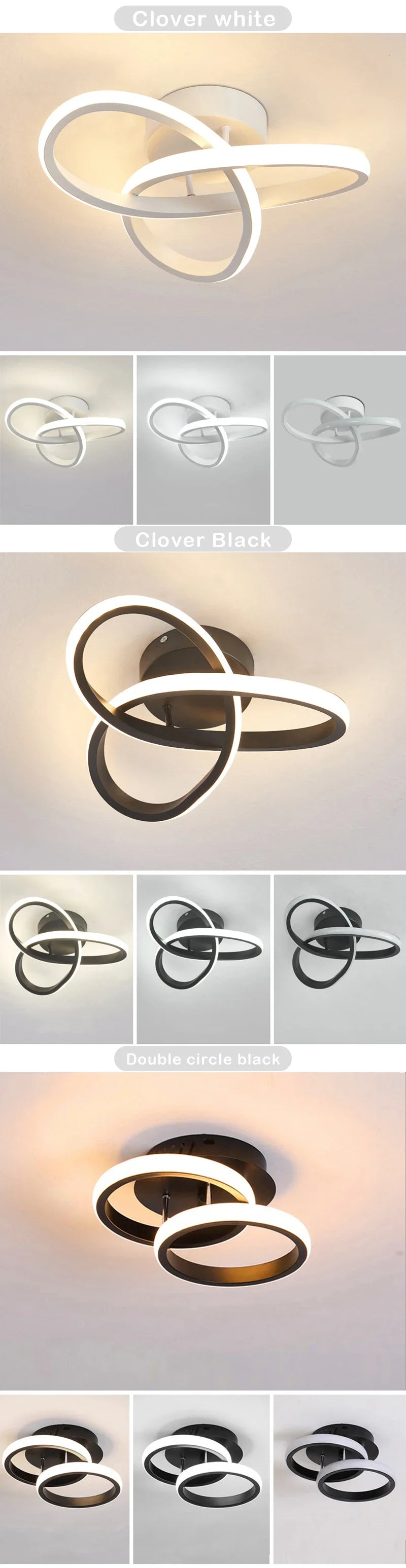 Plafonnier Moderne Forme Trèfle Aluminium & Silicone LED