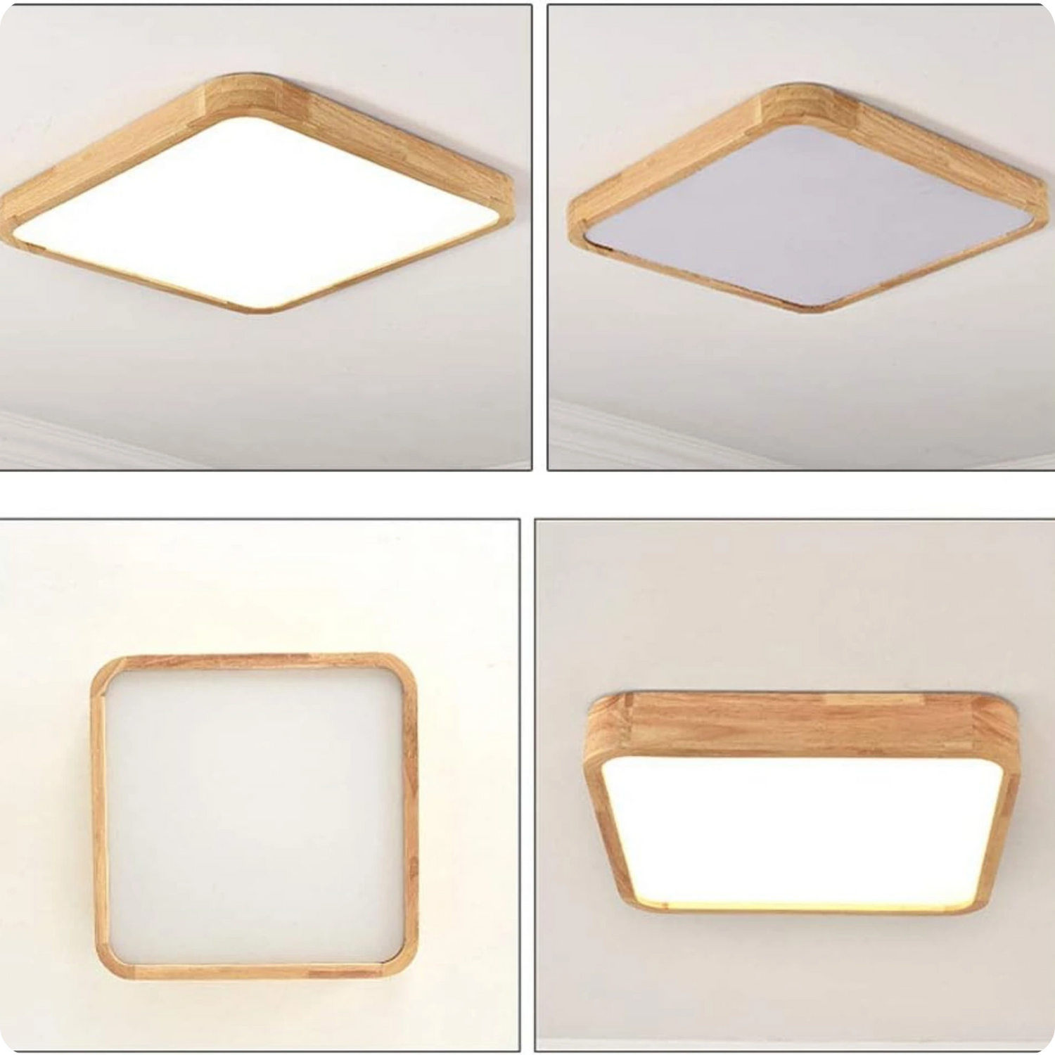 Plafonnier LED Smart Carré | Style Bois - PlafonnierDeco