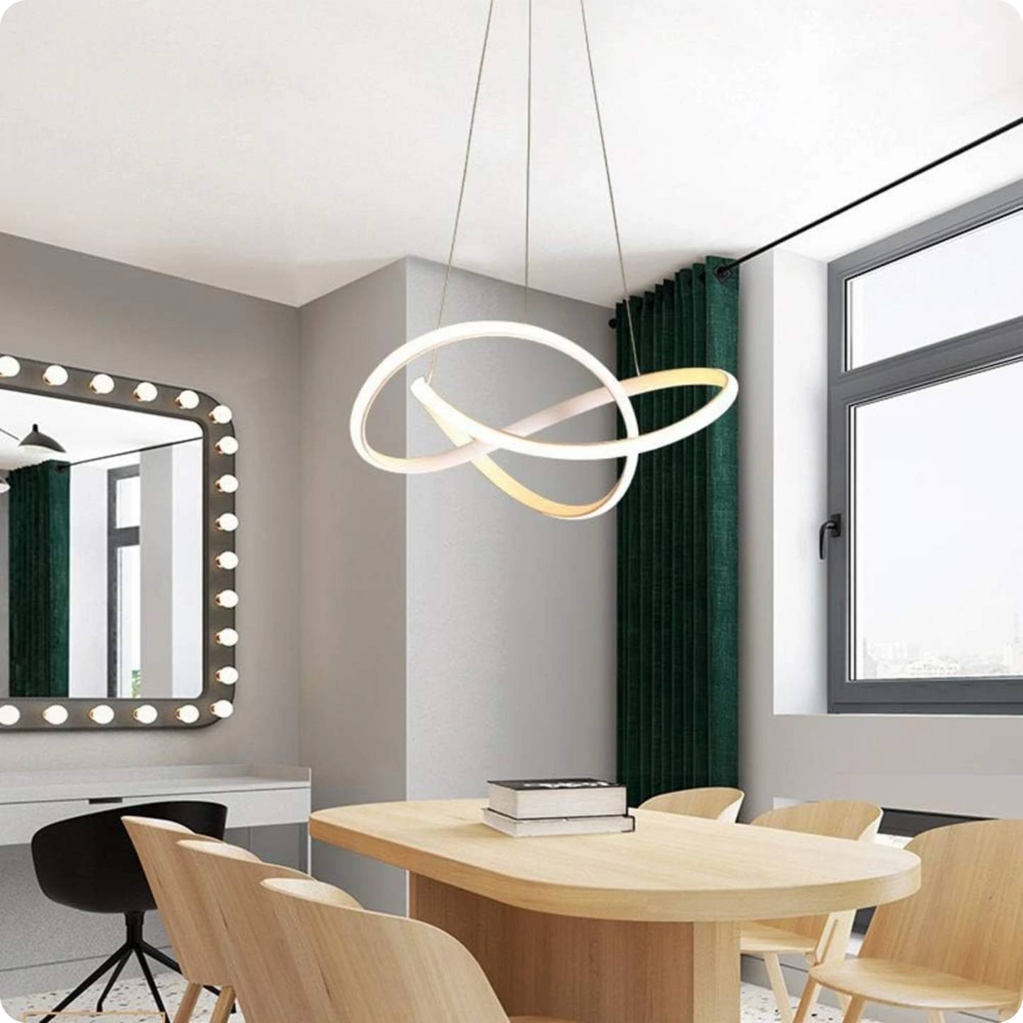 Plafonnier Suspendu Métal Bicolore Style Nordique LED - PlafonnierDeco