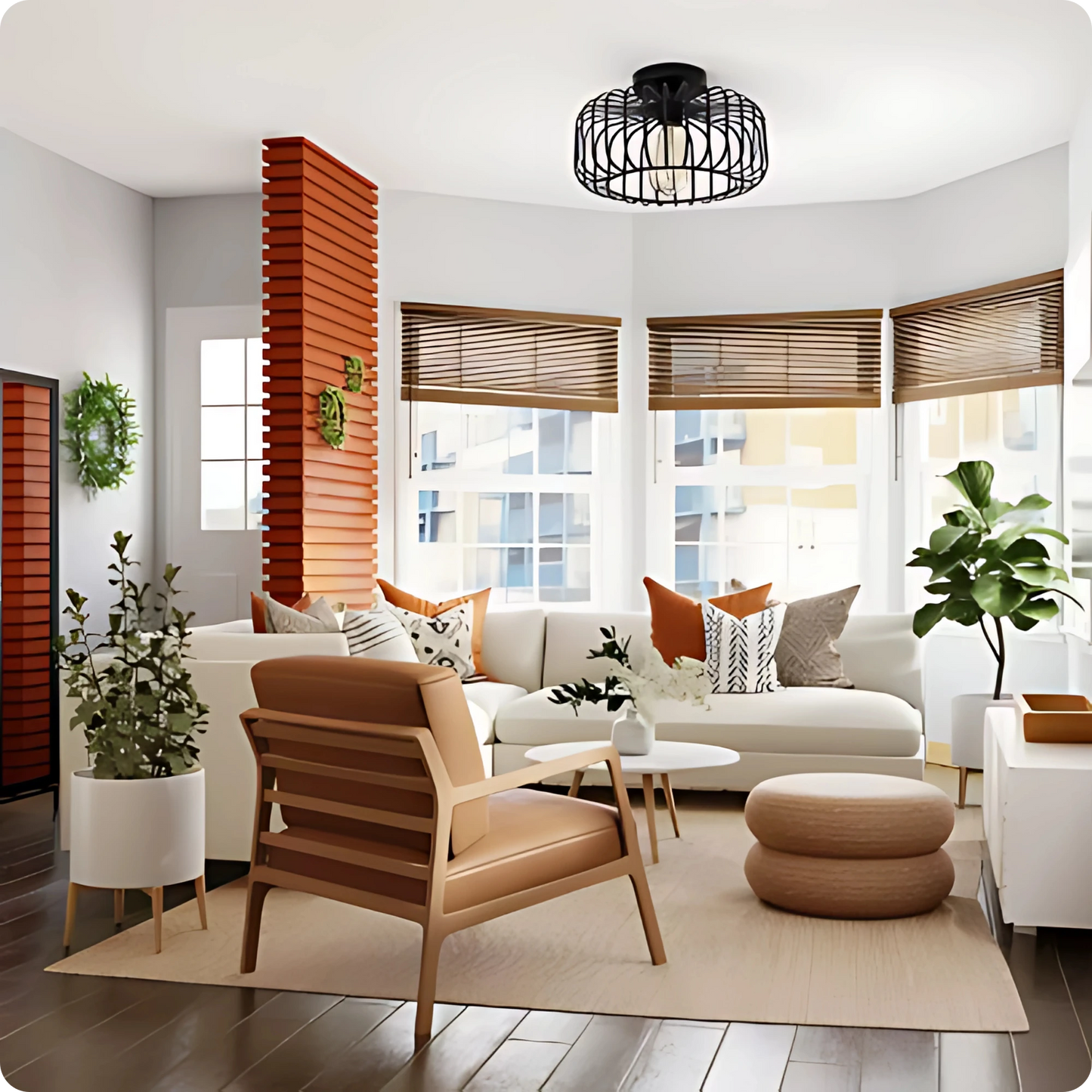 Plafonnier Rétro Industriel Semi-Encastré Noir - PlafonnierDeco