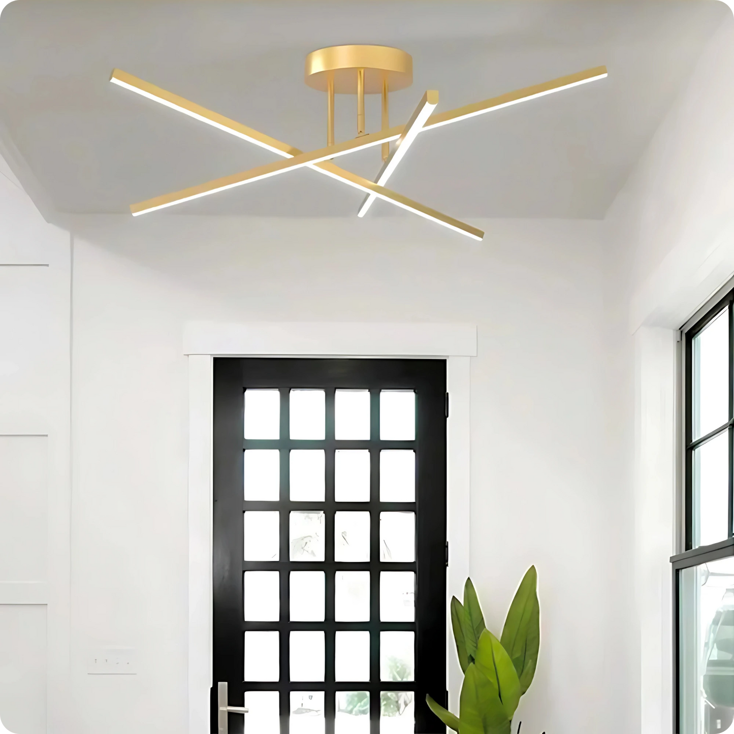 Plafonnier LED Semi-Encastré Fer Noir Design Nordique Chic - PlafonnierDeco