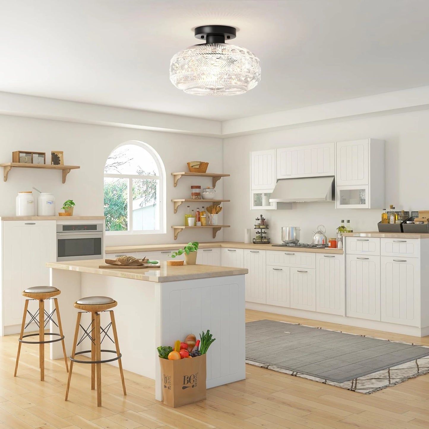 Plafonnier moderne en verre au design épuré pour une ambiance élégante - PlafonnierDeco