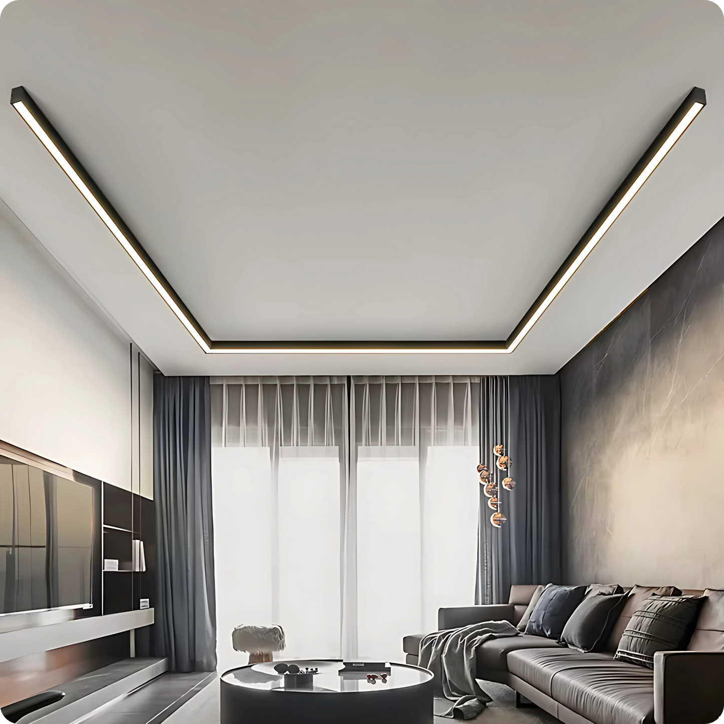 Plafonnier LED Longue Bande - Style Minimaliste Épuré - PlafonnierDeco