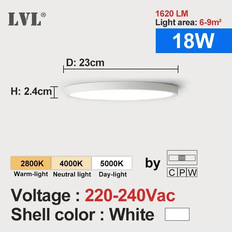 Plafonnier Rond Finition Bois LED | Températures de Couleur Ajustables