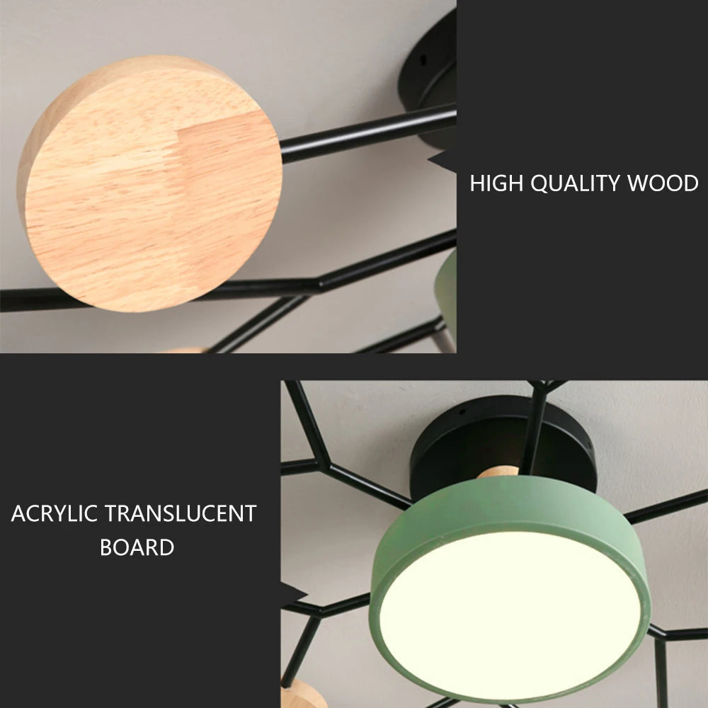 Plafonnier Moderne Design 5 Bras LED | Lumière à 3 Couleurs