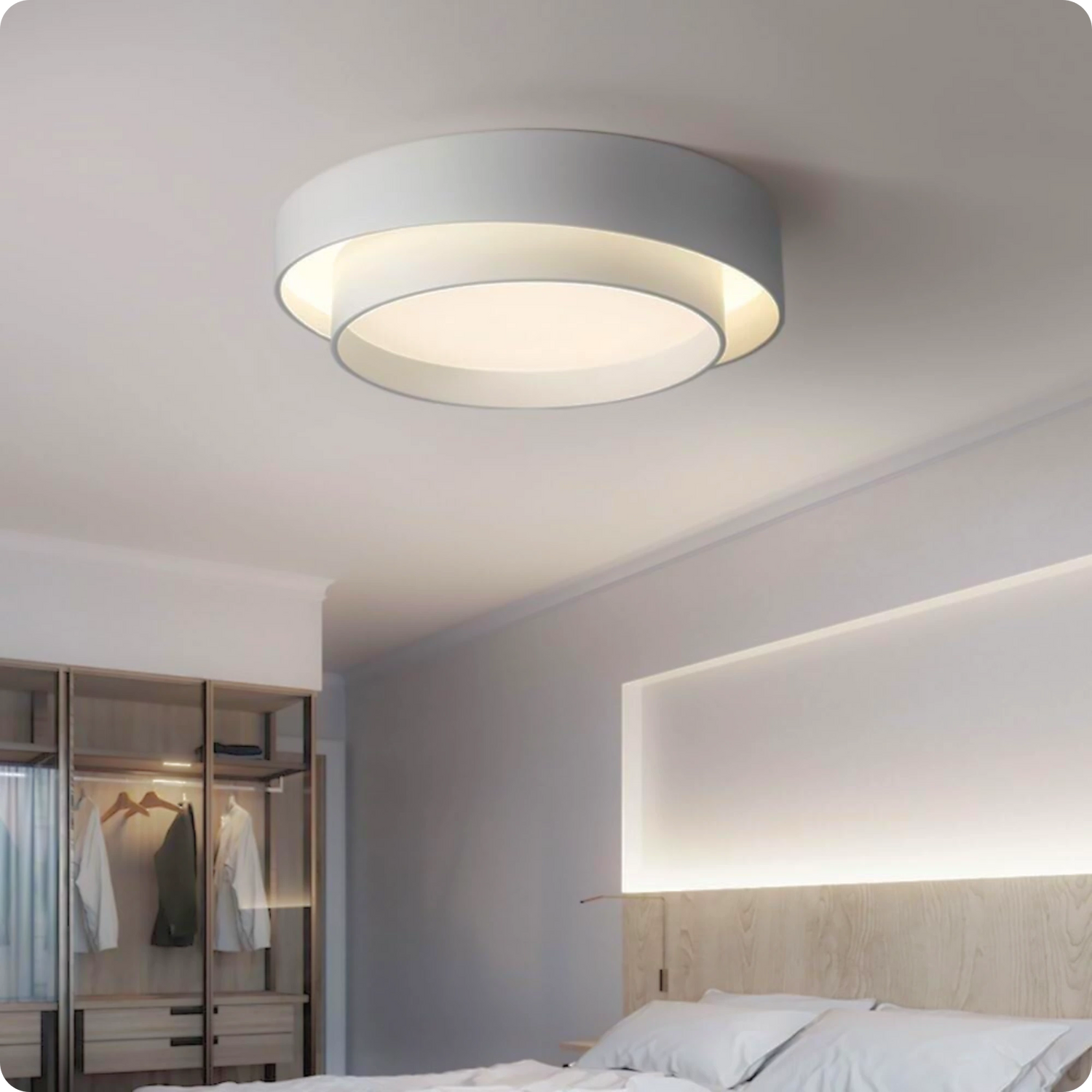 Plafonnier design circulaire en fer et acrylique avec lumière modulable - PlafonnierDeco