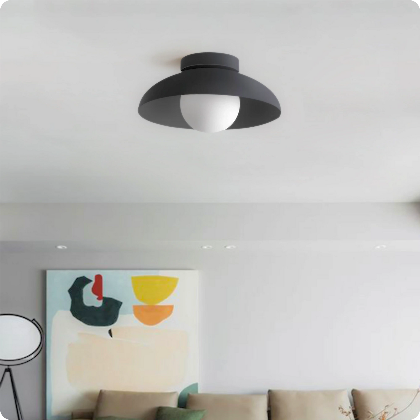 Plafonnier moderne en fer et verre avec style raffiné pour intérieur chic - PlafonnierDeco