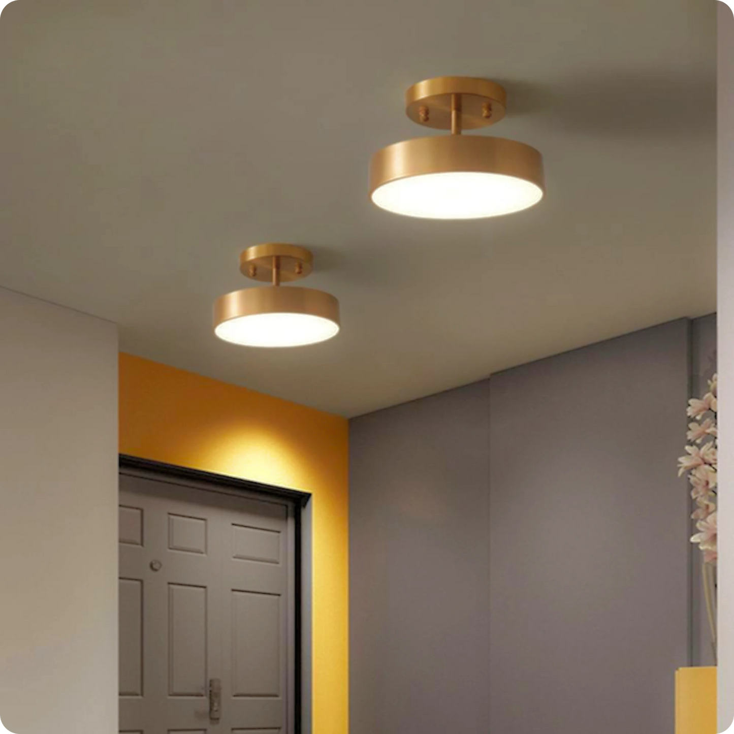 Plafonnier moderne cuivre brossé LED – Lumière chaleureuse et orientable - PlafonnierDeco