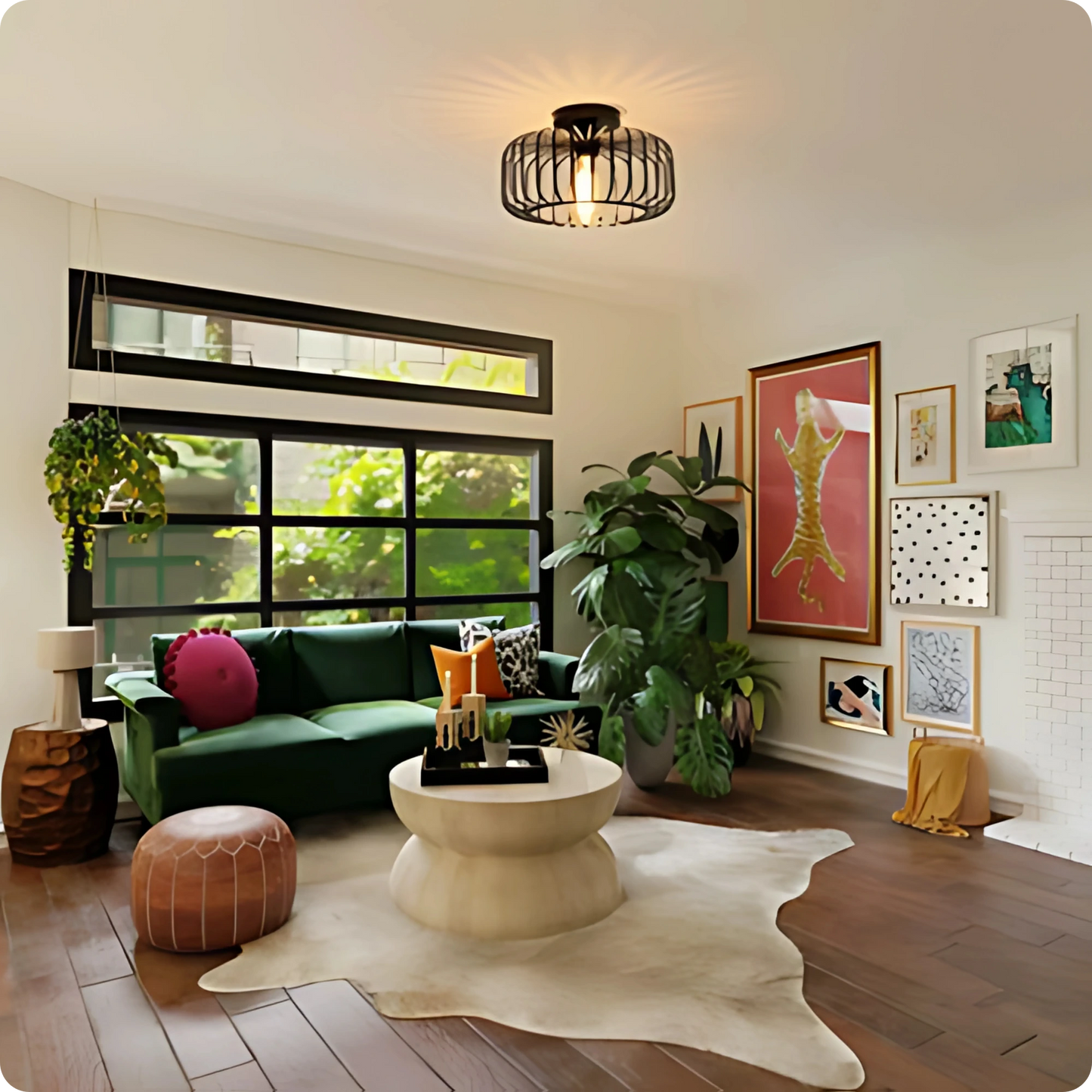 Plafonnier Rétro Industriel Semi-Encastré Noir - PlafonnierDeco