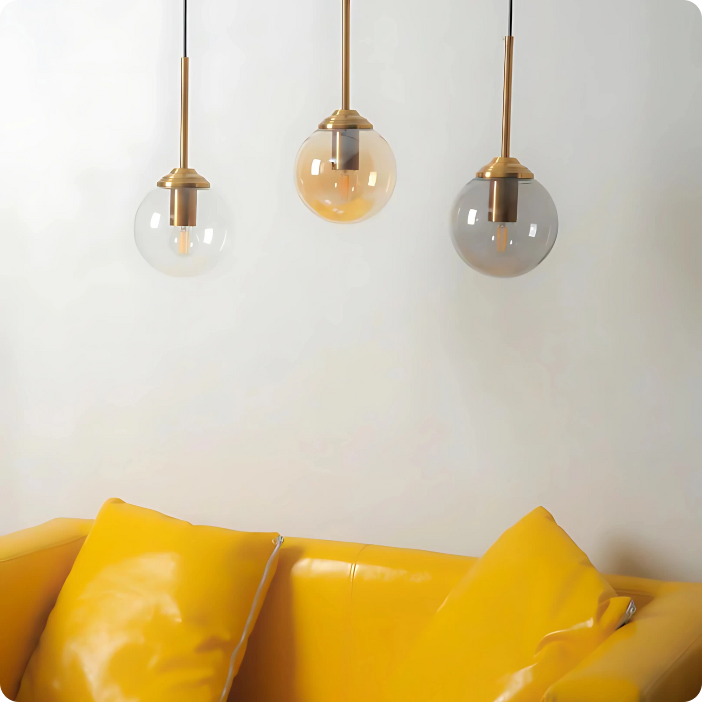 Plafonnier Boule Gris Fumé - Suspension Moderne Style Nordique - PlafonnierDeco