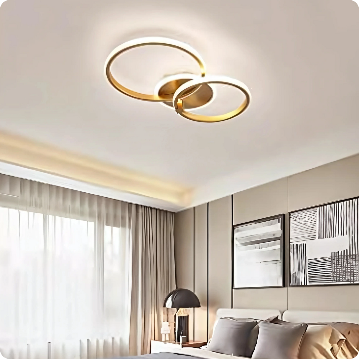 Plafonnier Design à Anneaux Circulaires Multiples | Semi-encastré - PlafonnierDeco