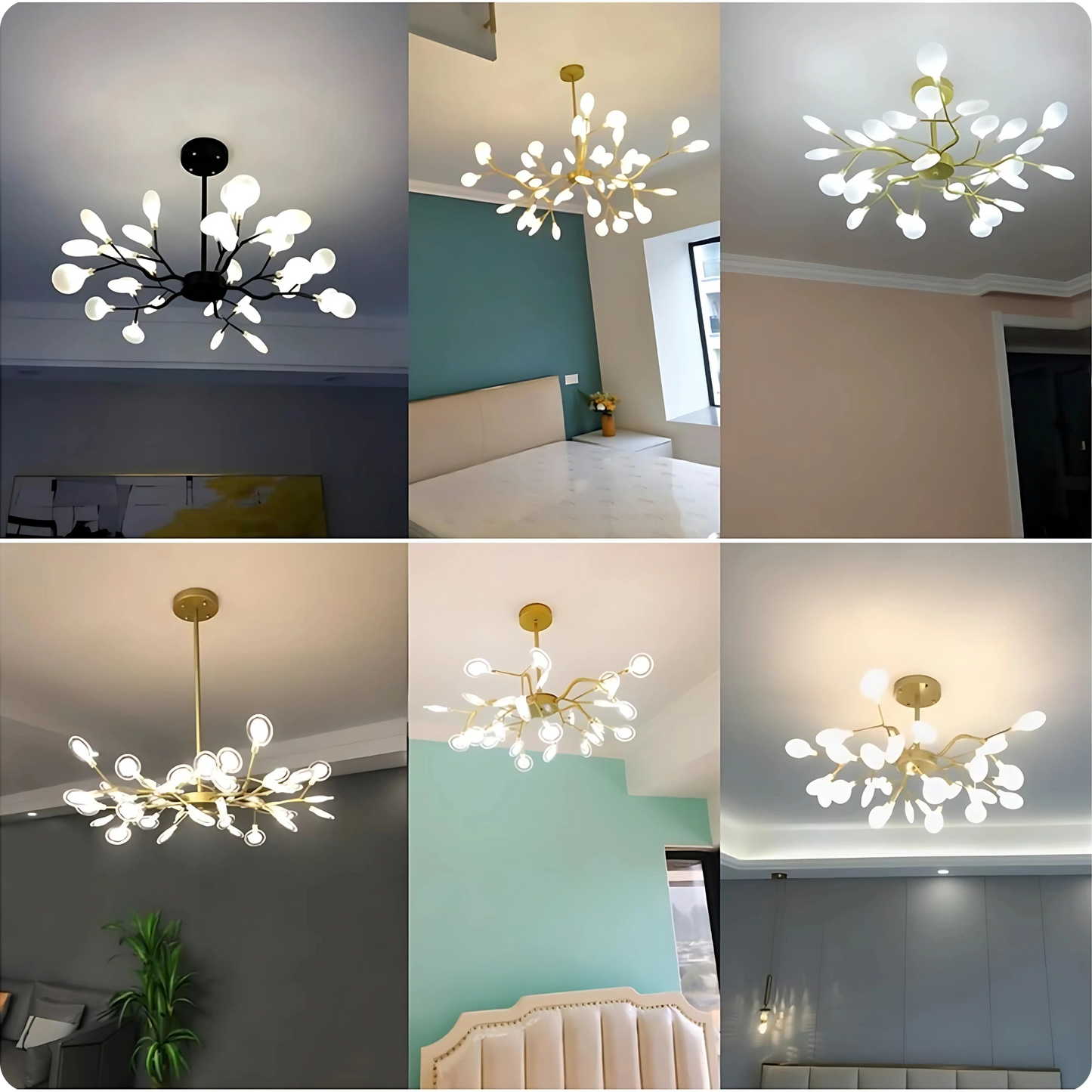 Plafonnier design contemporain avec têtes de fleurs LED - PlafonnierDeco