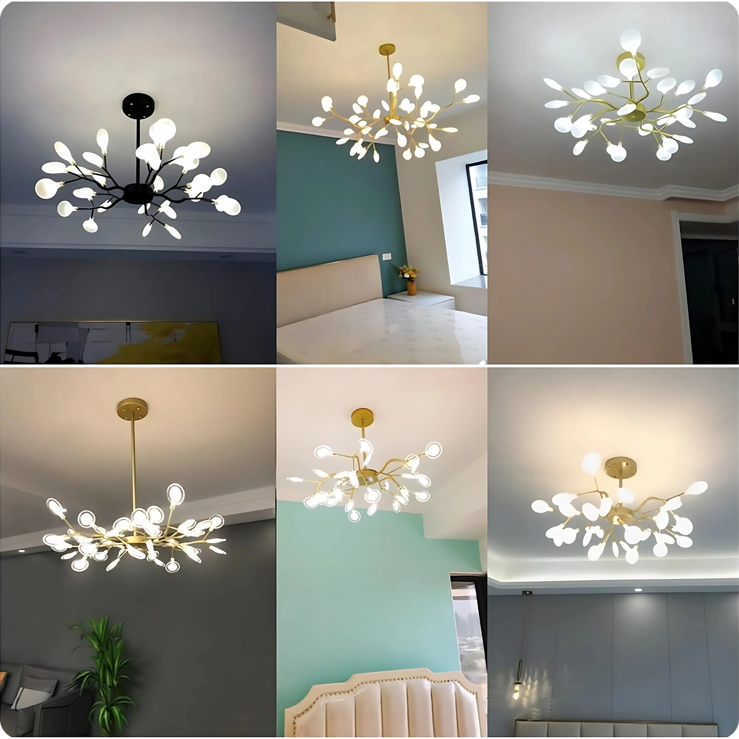 Plafonnier design contemporain avec têtes de fleurs LED - PlafonnierDeco