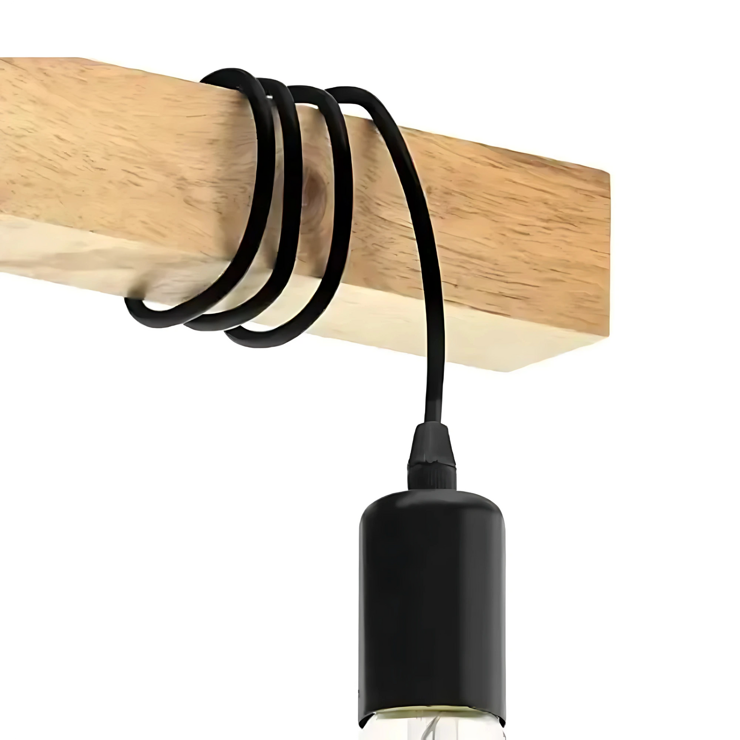 Plafonnier Bois Artisanal Vintage - 3 Douilles - PlafonnierDeco