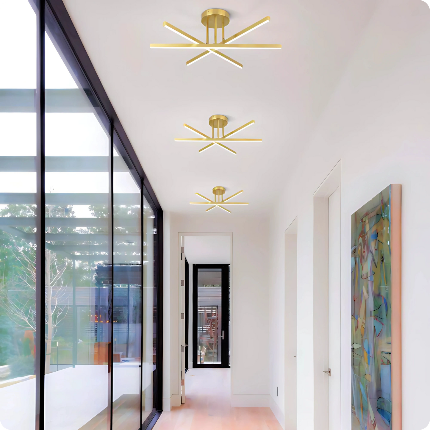 Plafonnier LED Semi-Encastré Fer Noir Design Nordique Chic - PlafonnierDeco