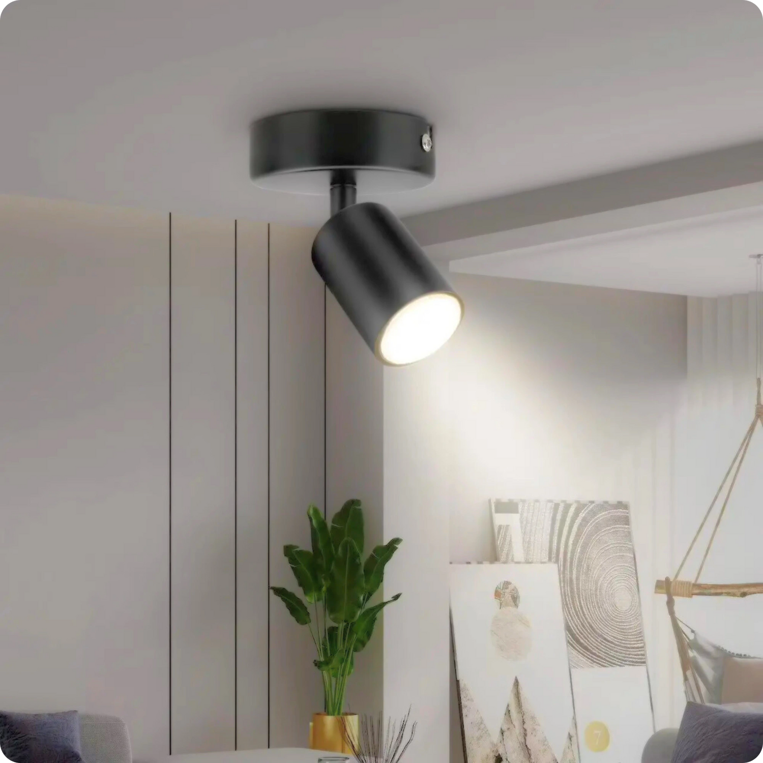 Plafonnier Design Noir Éco-Énergie GU10 Métal pour Intérieur Moderne - PlafonnierDeco