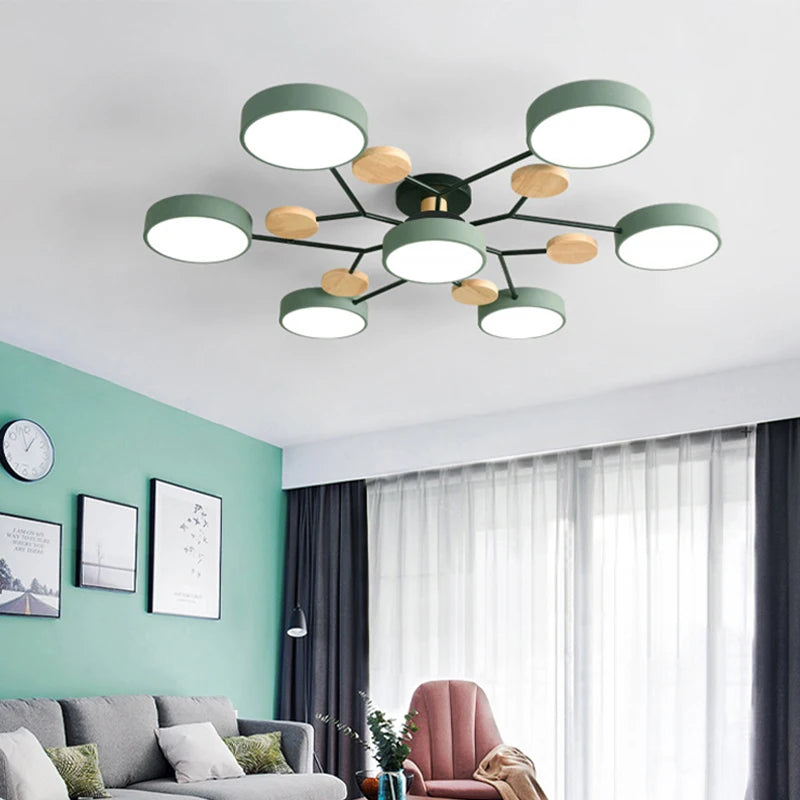 Plafonnier Moderne Design 5 Bras LED | Lumière à 3 Couleurs