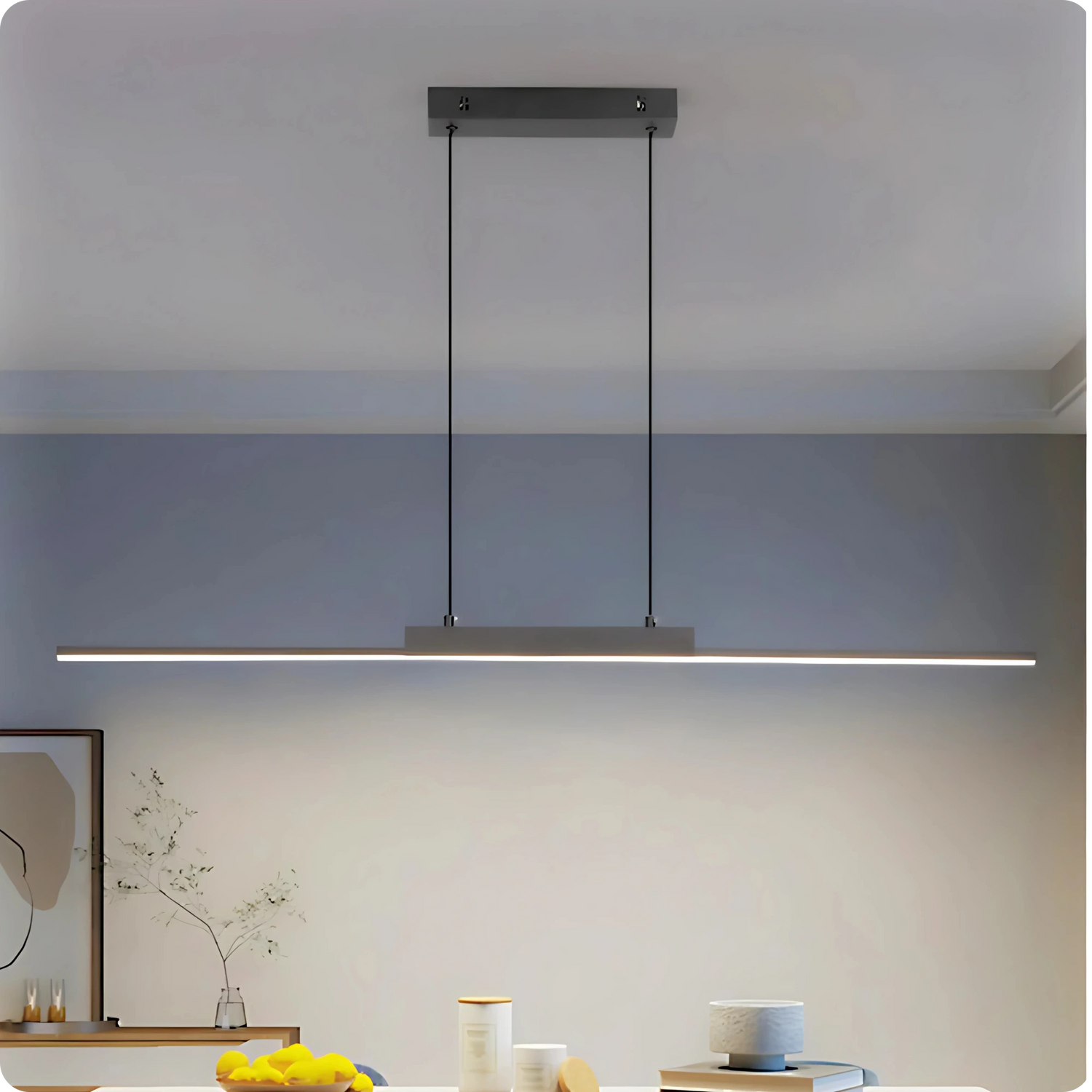 Plafonnier Allongé Noir Aluminium LED Intérieur Moderne 26W - PlafonnierDeco