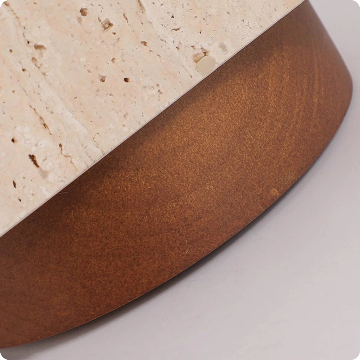 Plafonnier rond bois et plâtre avec éclairage LED doux et moderne - PlafonnierDeco