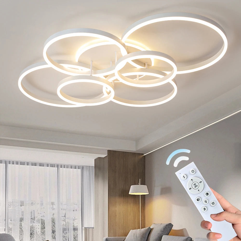 Plafonnier Design à Anneaux Circulaires Multiples | Semi-encastré