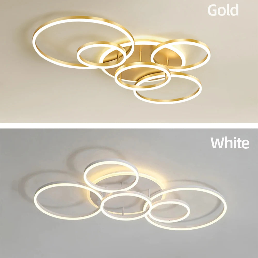 Plafonnier Design à Anneaux Circulaires Multiples | Semi-encastré