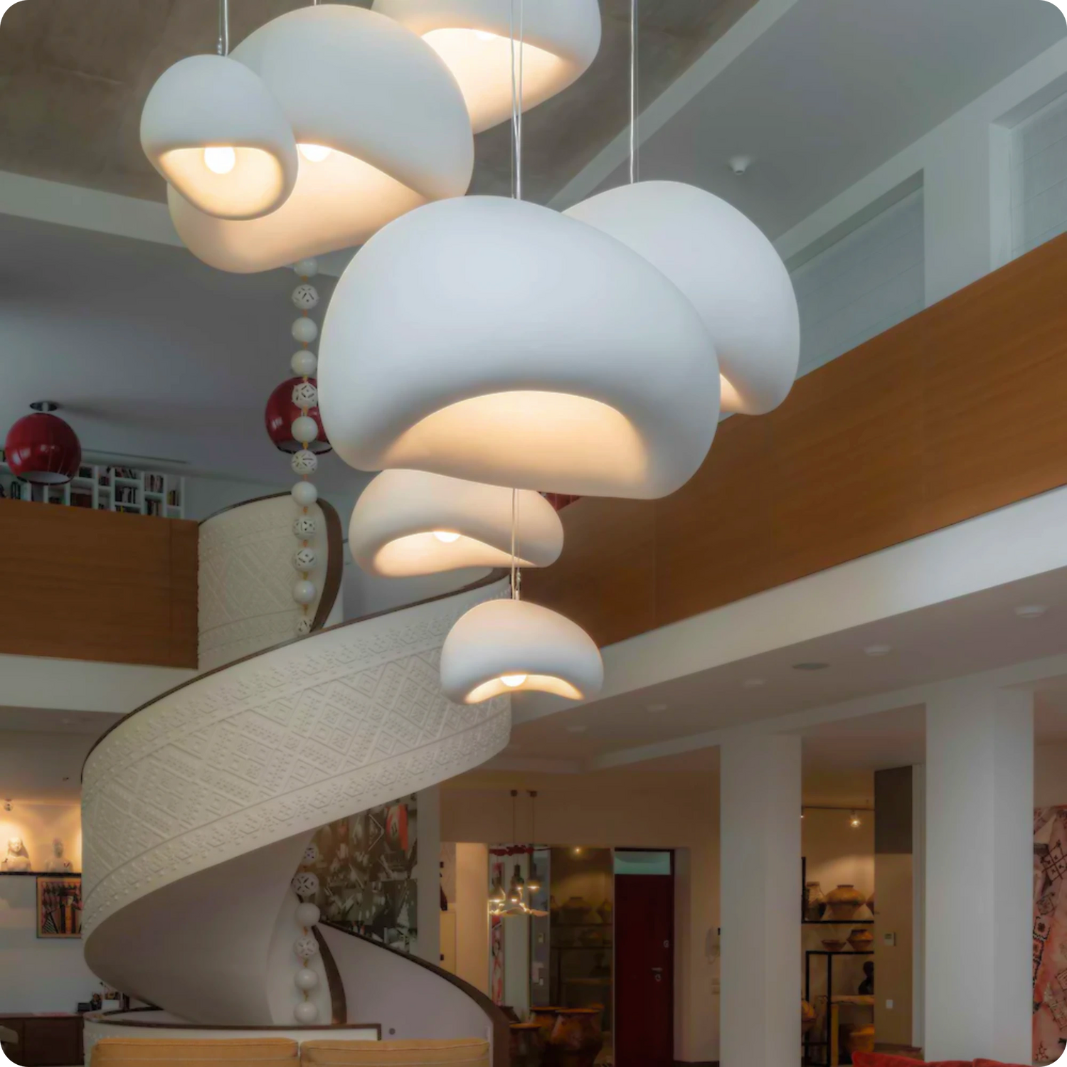 Plafonnier Moderne LED – Suspension E27 en Fer Peint Blanc Élégant - PlafonnierDeco