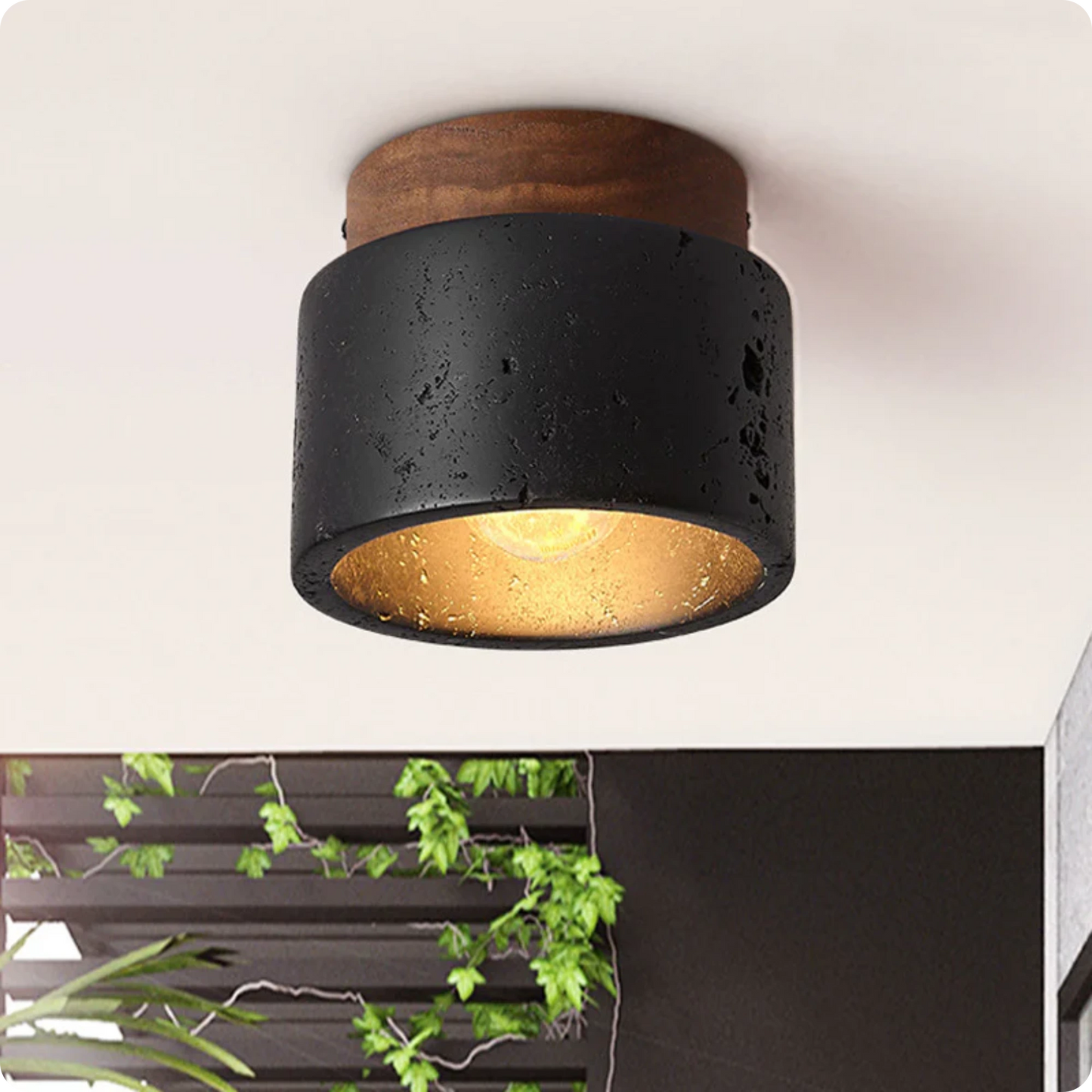 Plafonnier en marbre naturel avec éclairage LED éco-énergétique - PlafonnierDeco