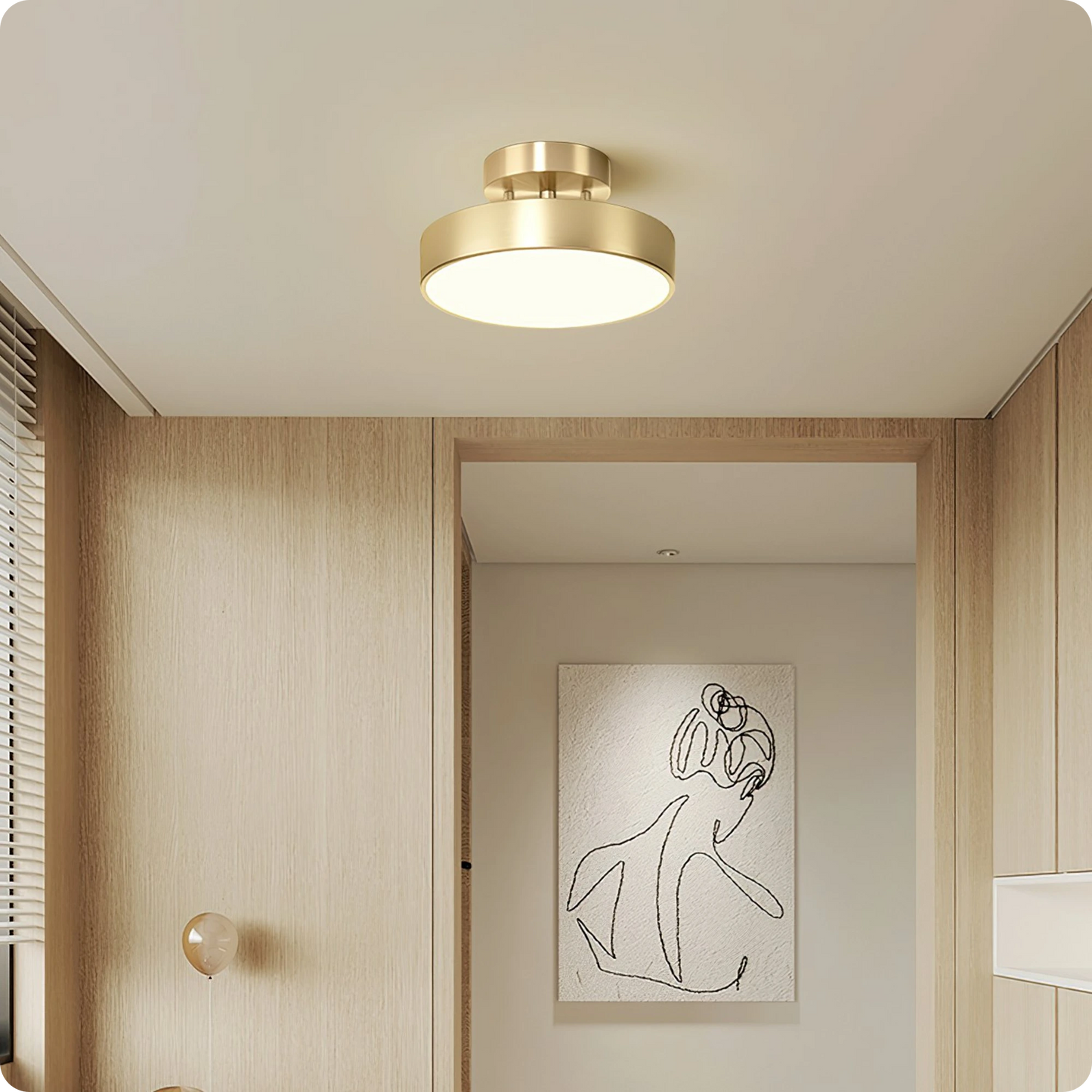Plafonnier moderne cuivre brossé LED – Lumière chaleureuse et orientable - PlafonnierDeco