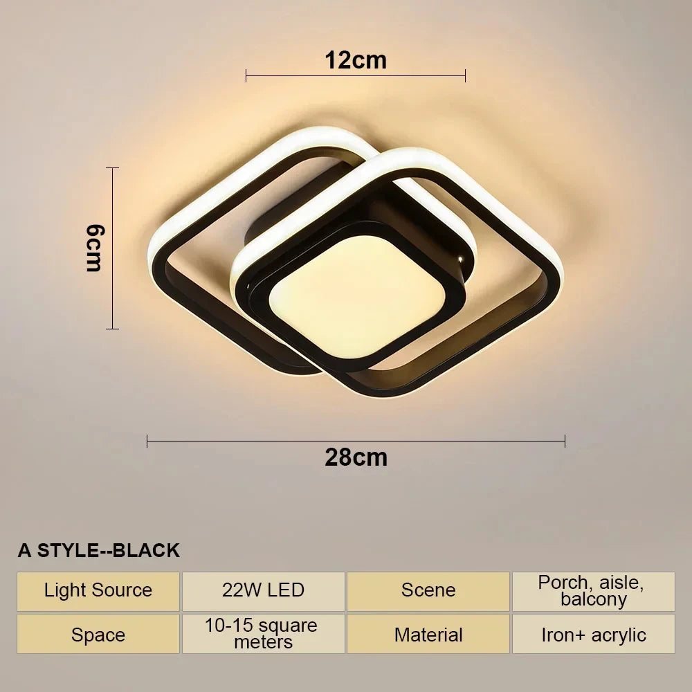 Plafonnier LED Moderne Blanc Métal Acrylique Compact