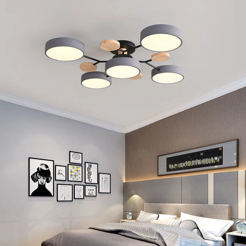 Plafonnier Moderne Design 5 Bras LED | Lumière à 3 Couleurs