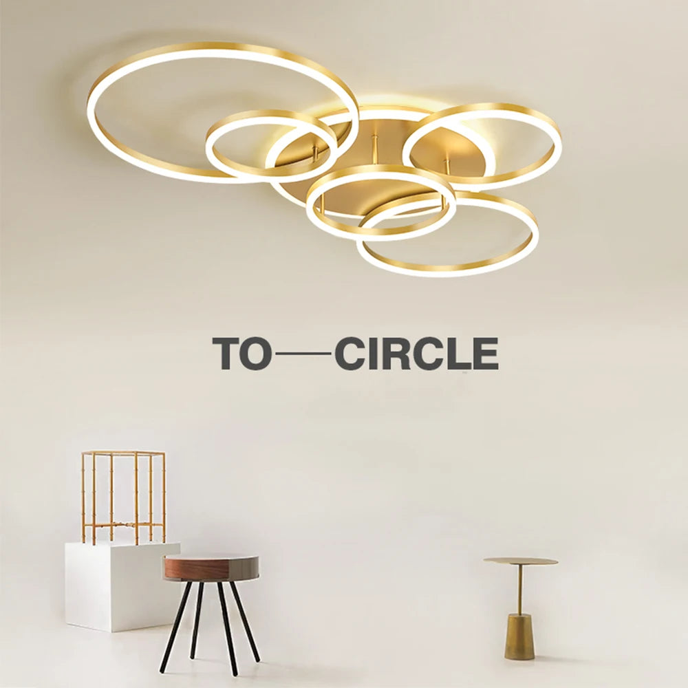 Plafonnier Design à Anneaux Circulaires Multiples | Semi-encastré