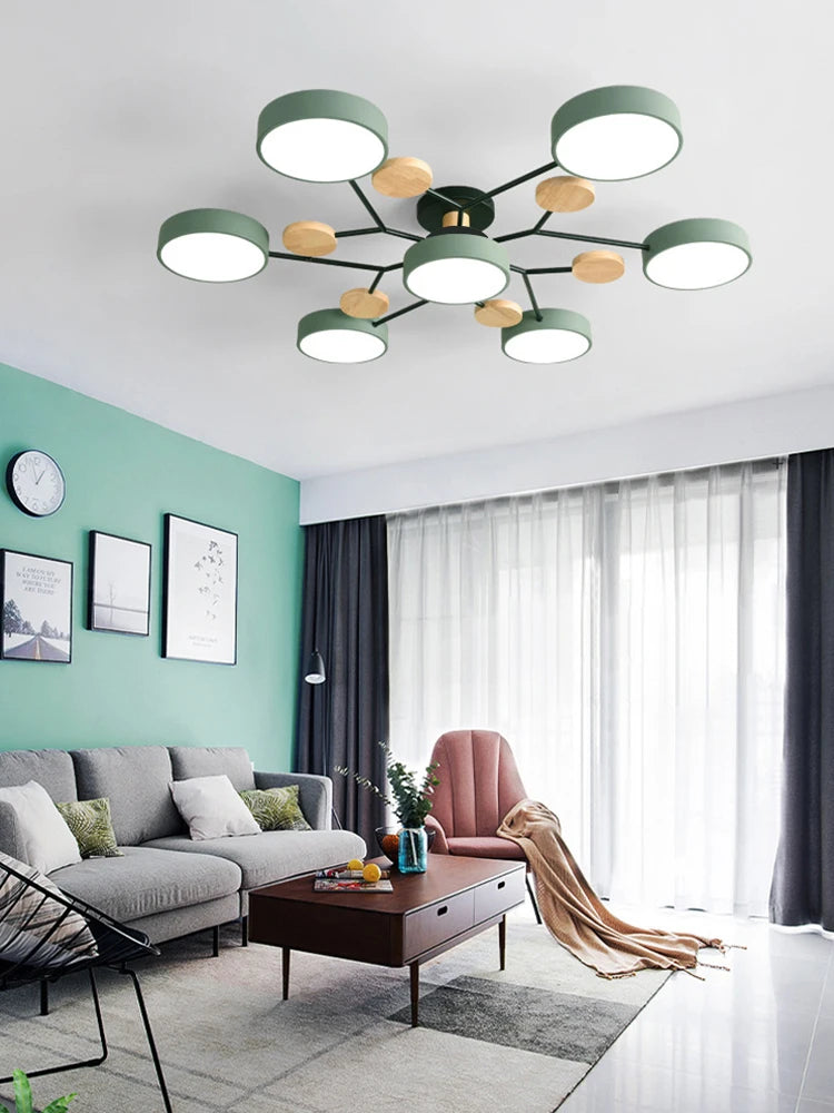 Plafonnier Moderne Design 5 Bras LED | Lumière à 3 Couleurs