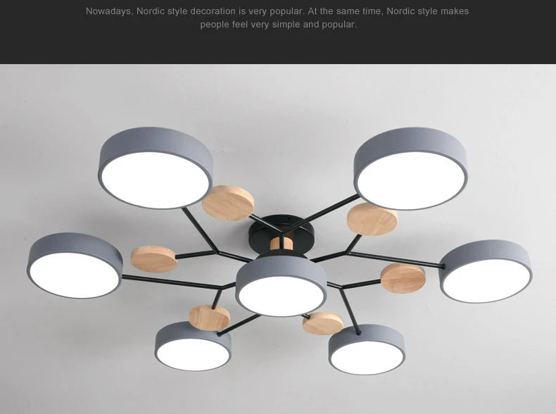 Plafonnier Moderne Design 5 Bras LED | Lumière à 3 Couleurs