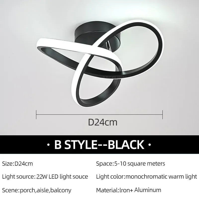 Plafonnier Moderne Acrylique Style Trèfle | LED Intensité Tricolore Réglable