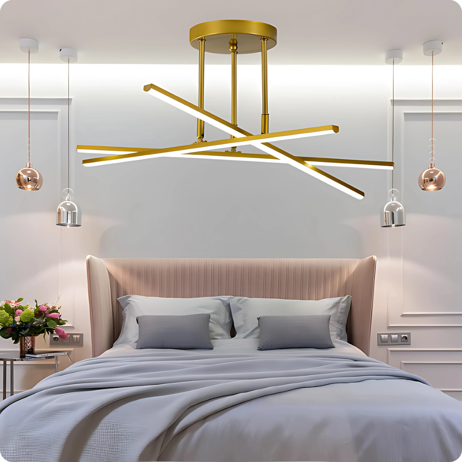 Plafonnier LED Semi-Encastré Fer Noir Design Nordique Chic - PlafonnierDeco