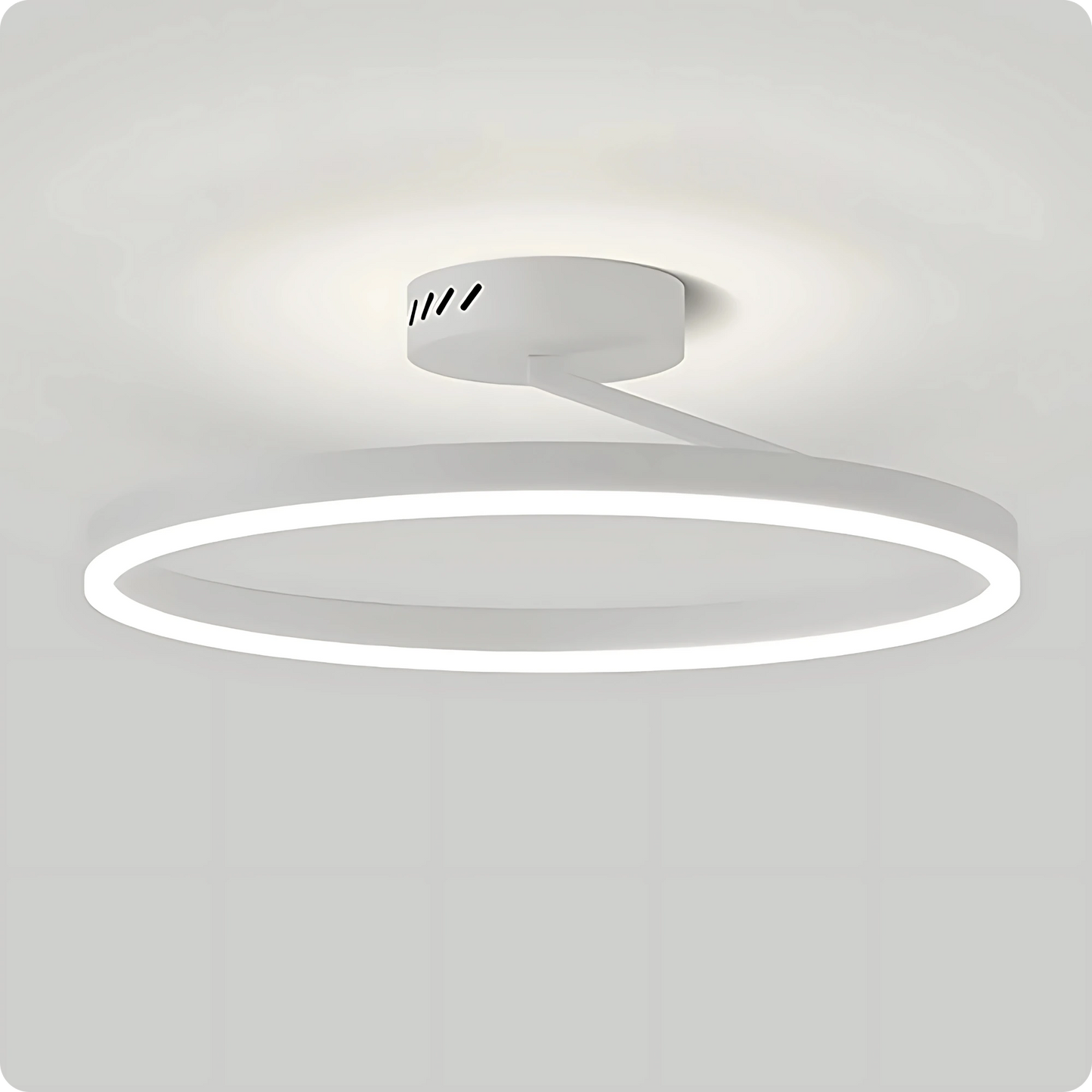 Plafonnier Design LED Anneau Blanc Minimaliste à Intensité Réglable - PlafonnierDeco
