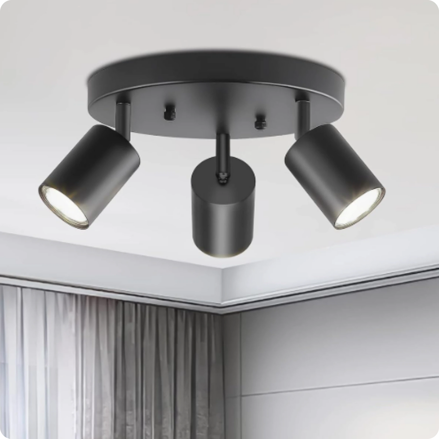 Plafonnier Design Noir Éco-Énergie GU10 Métal pour Intérieur Moderne - PlafonnierDeco