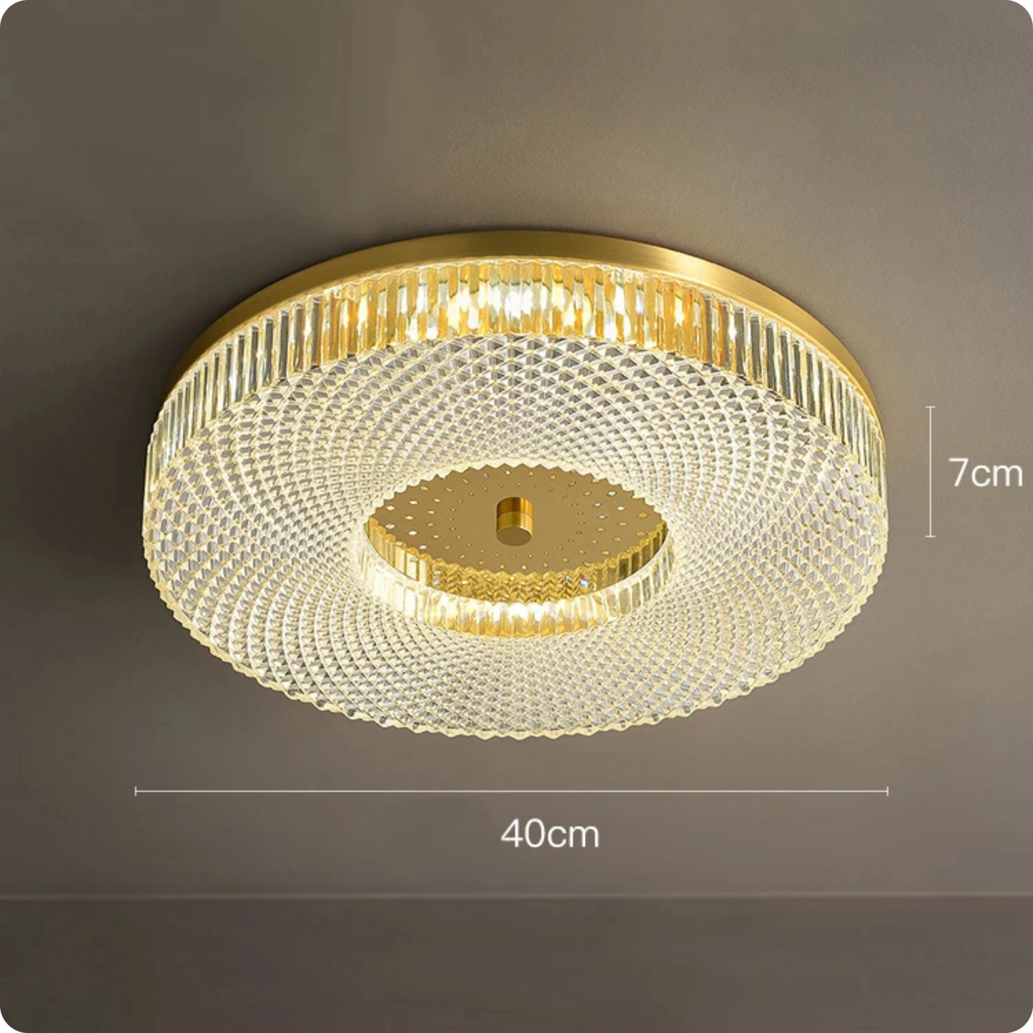 Plafonnier moderne en cuivre rond avec éclairage LED poli pour chambre - PlafonnierDeco