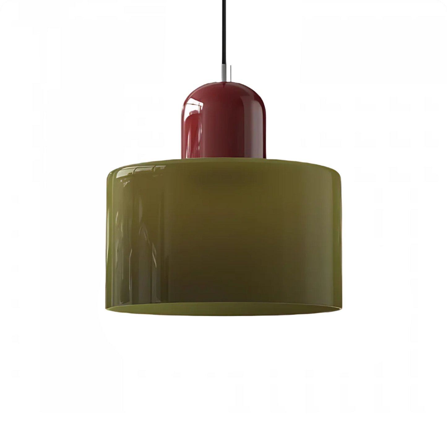Plafonnier Design Verre Vert Fumé en Suspension Longue LED E27 - PlafonnierDeco