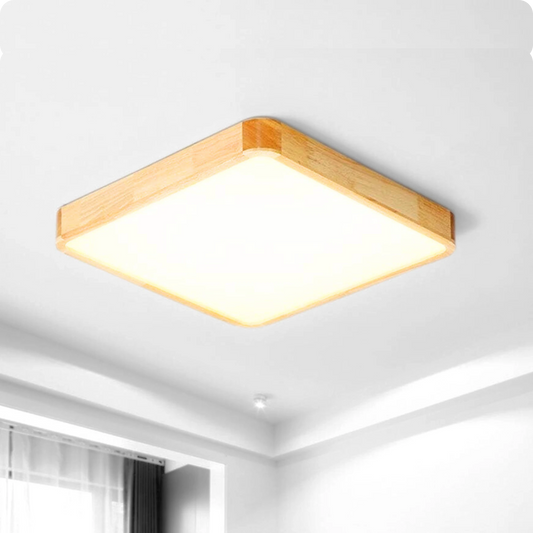 Plafonnier LED Smart Carré | Style Bois - PlafonnierDeco