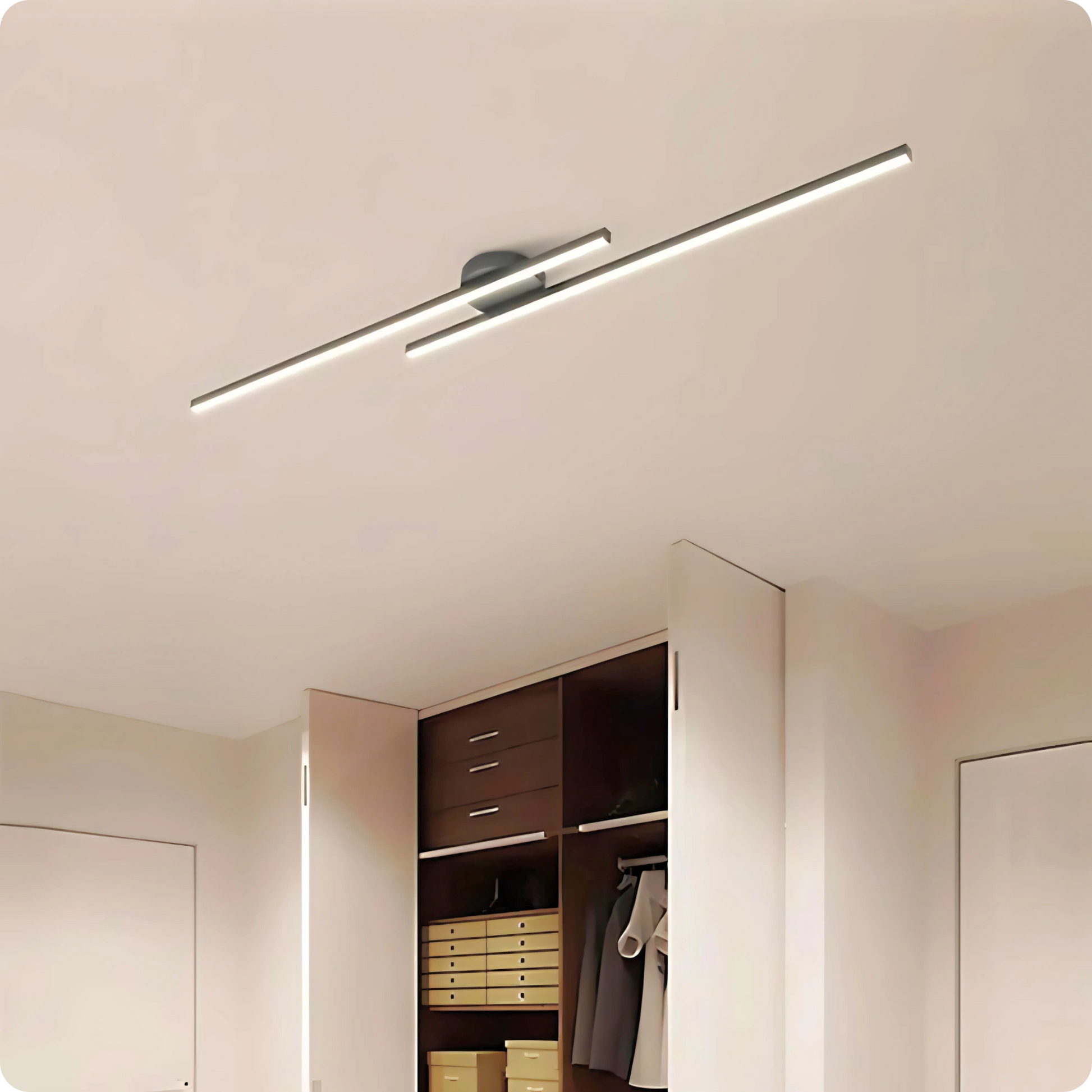 Plafonnier Barre LED Noir Mat - Intensité Ajustable - PlafonnierDeco
