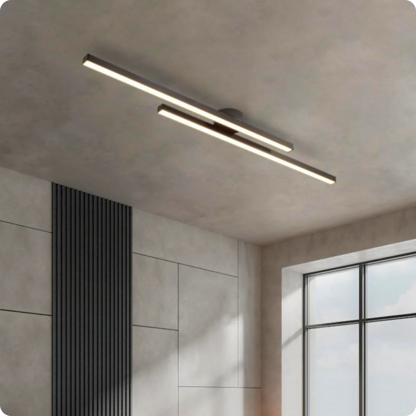 Plafonnier Barre LED Noir Mat - Intensité Ajustable - PlafonnierDeco