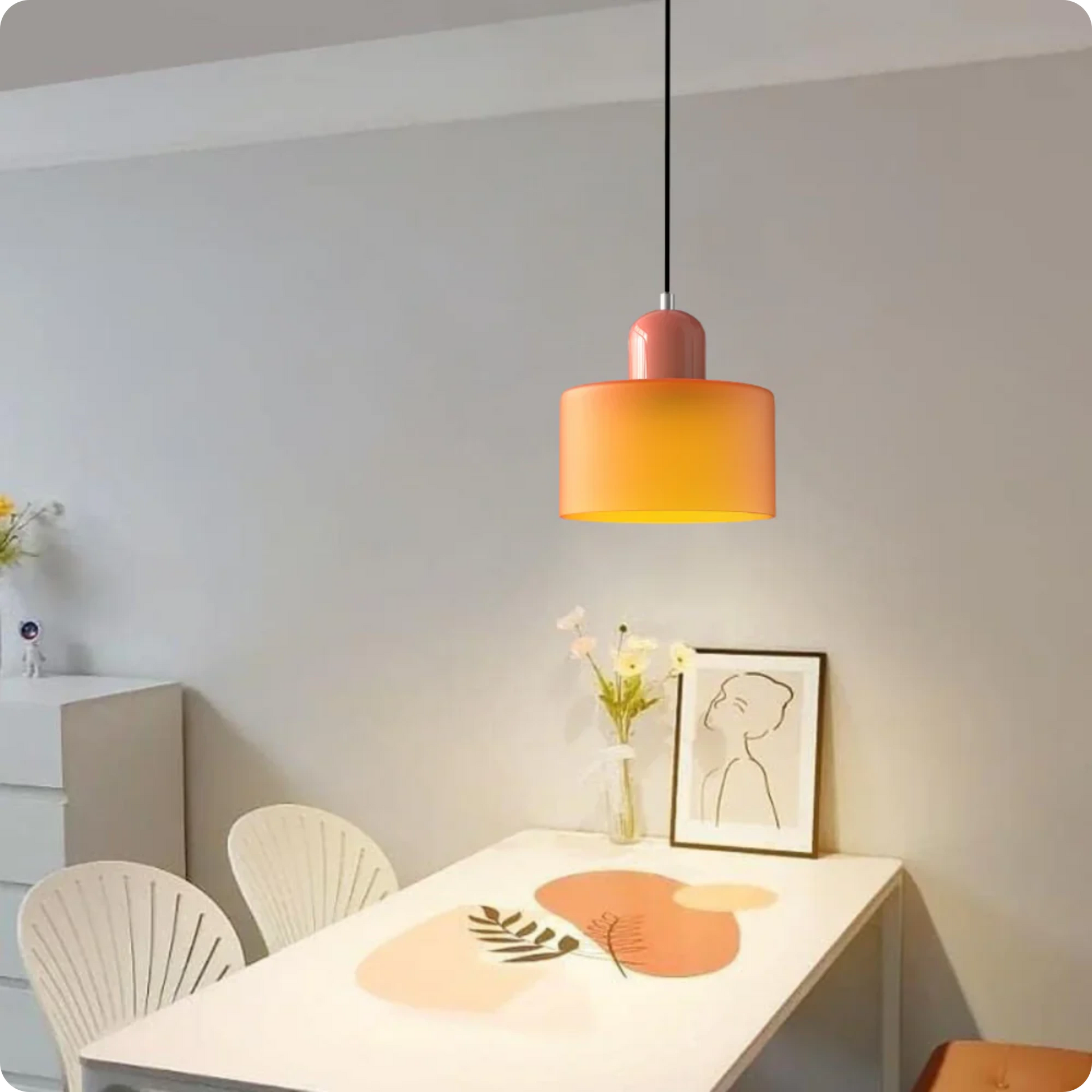 Plafonnier Design Verre Vert Fumé en Suspension Longue LED E27 - PlafonnierDeco