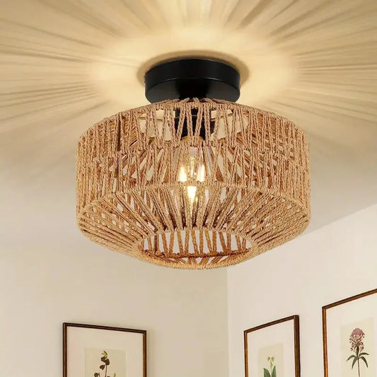 Plafonnier Design Café Acrylique Style Tressé | Éclairage LED