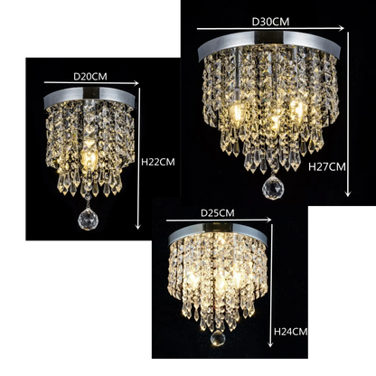 Plafonnier cristal en alliage poli avec reflets modernes et éclat - PlafonnierDeco