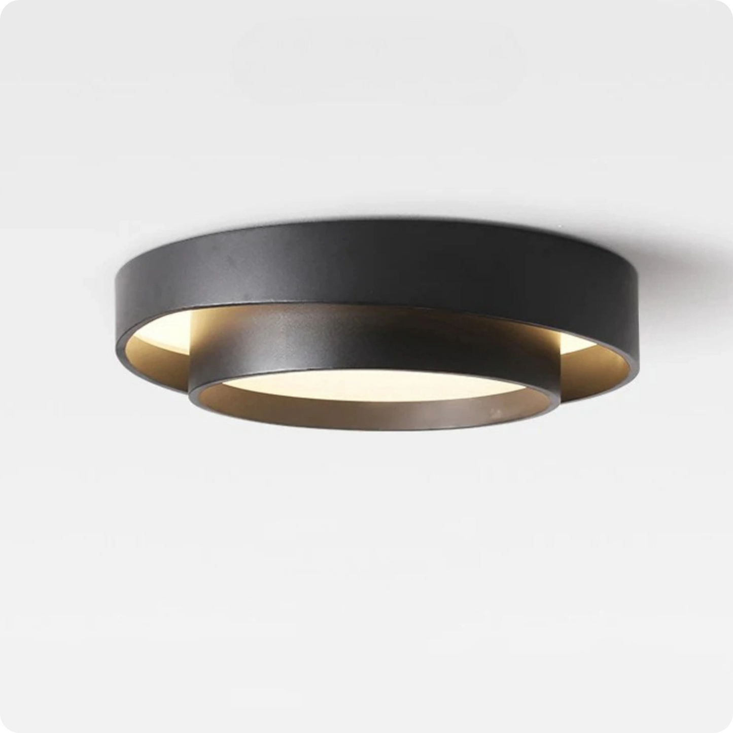 Plafonnier design circulaire en fer et acrylique avec lumière modulable - PlafonnierDeco
