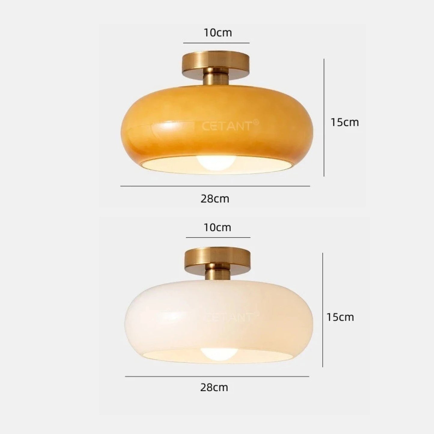 Plafonnier design en verre soufflé orange et blanc avec éclairage LED doux - PlafonnierDeco