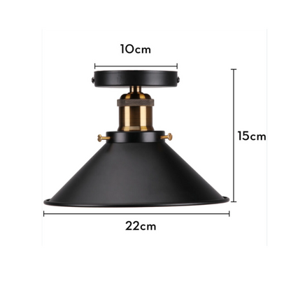 Plafonnier métal noir en forme de diamant pour éclairage vintage - PlafonnierDeco